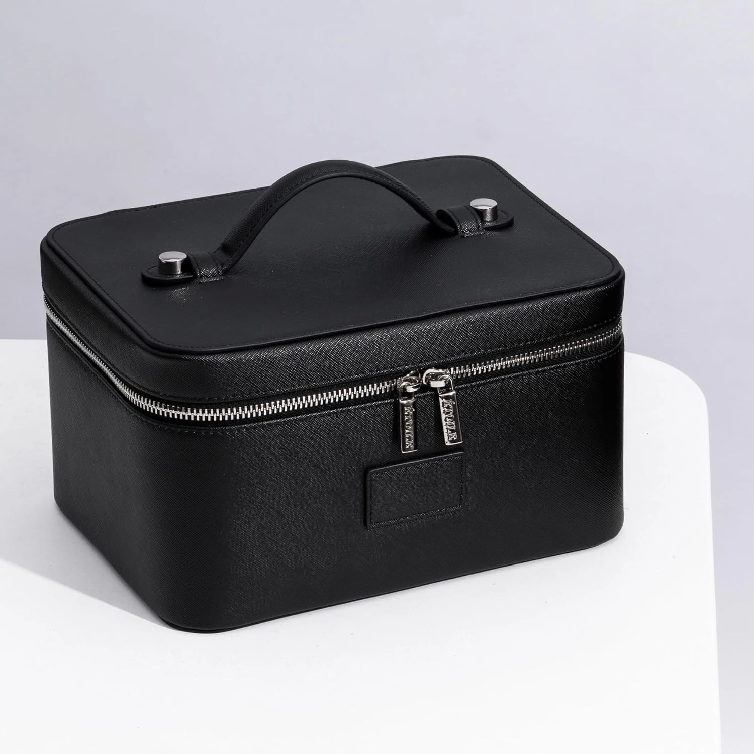 ETOILE - Vanity Case Black - Stylish Travel Makeup Bag Organizer with Dividers