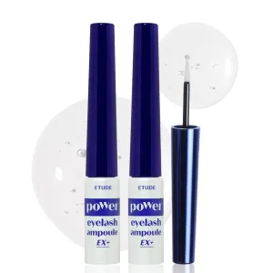 ETUDE Power Eyelash Ampoule (1 1) SET (1.31fl.oz) | Easy and Comfortable Daily Eyelashes Serum | Eyelash Growth Enhancer with Natural Growth Peptides for Long, Thick Lashes | Korean Makeup, Gifting