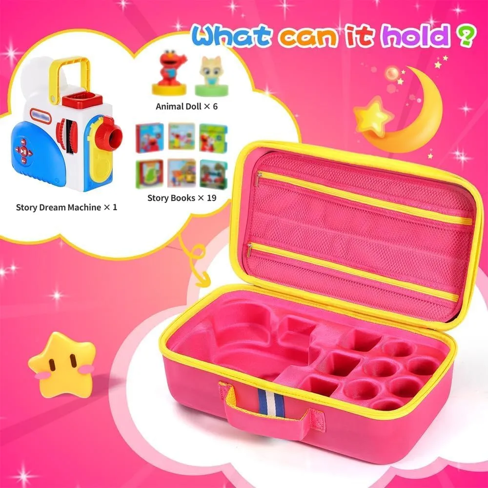 EVA Carrying Case Compatible with Little Tikes Story Dream Machine Books Starter Set, Portable Storage Case Organizer for Little Tikes Storytelling Toys, Travel Handle Bag (Pink, Large Size)