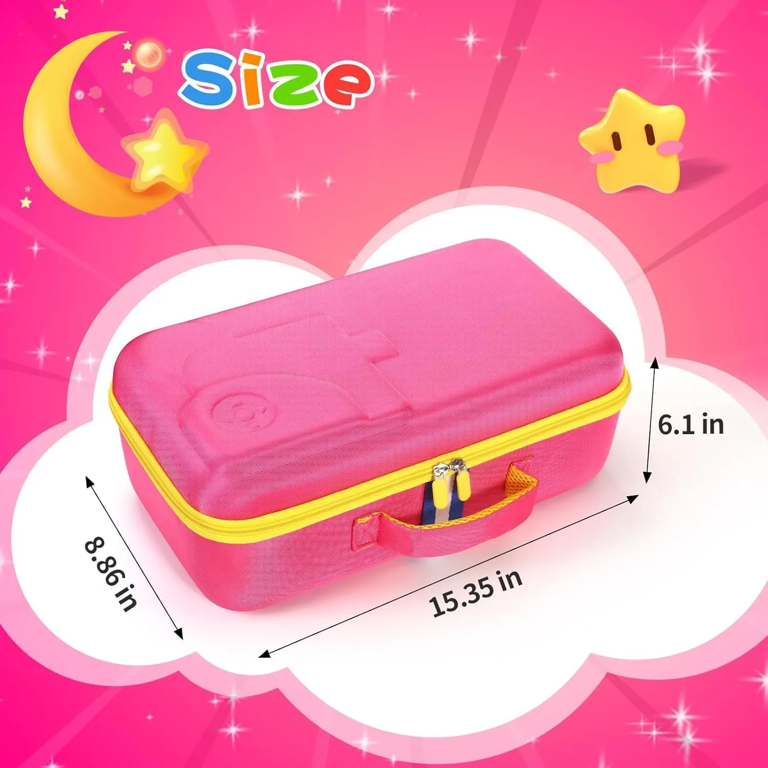 EVA Carrying Case Compatible with Little Tikes Story Dream Machine Books Starter Set, Portable Storage Case Organizer for Little Tikes Storytelling Toys, Travel Handle Bag (Pink, Large Size)