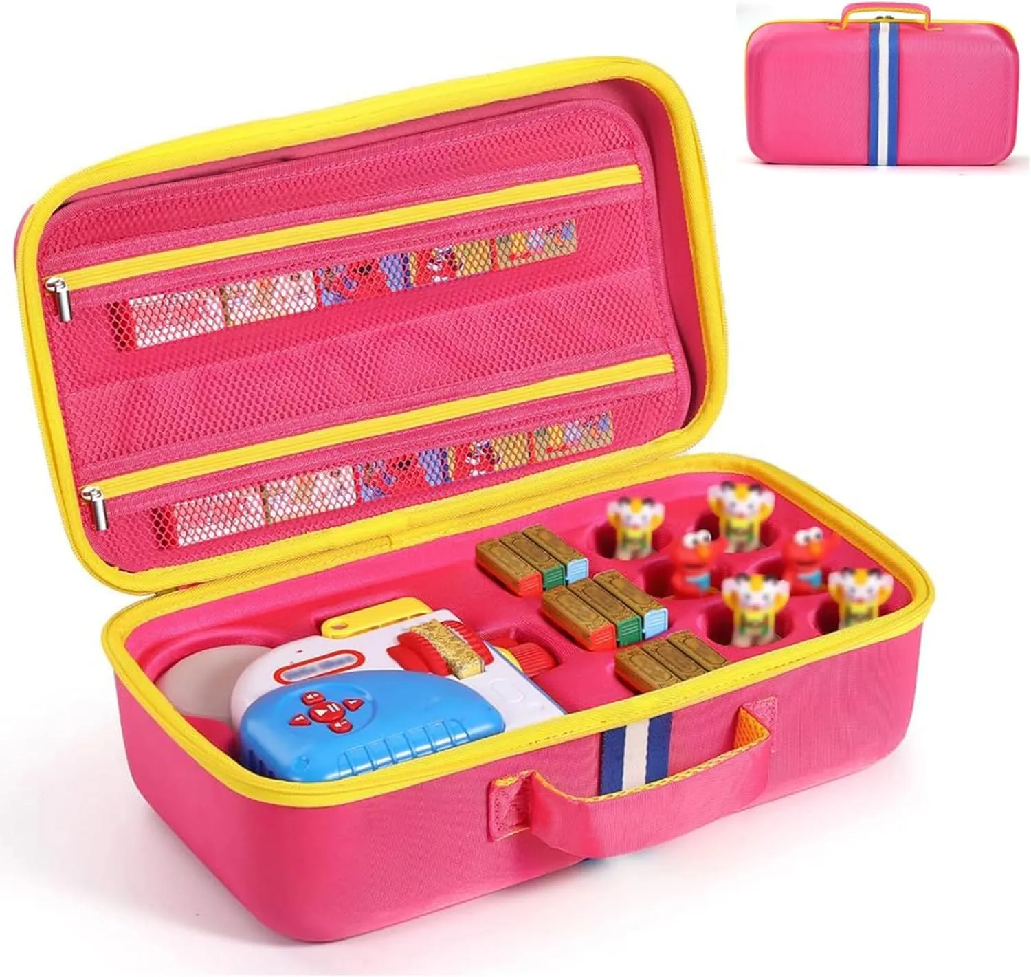 EVA Carrying Case Compatible with Little Tikes Story Dream Machine Books Starter Set, Portable Storage Case Organizer for Little Tikes Storytelling Toys, Travel Handle Bag (Pink, Large Size)