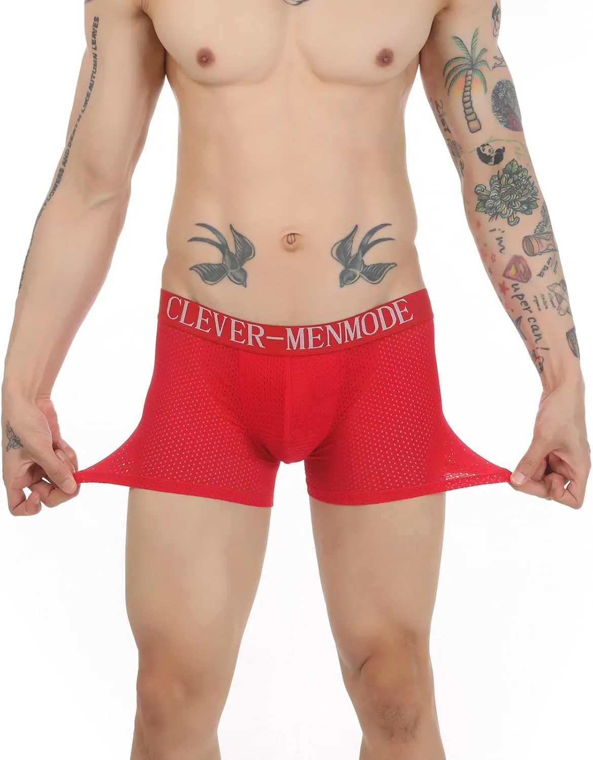 Evankin Mens Butt Padded Boxer Briefs Breathable Mesh Underwear Butt Enhancer Underpants with Hip Pad