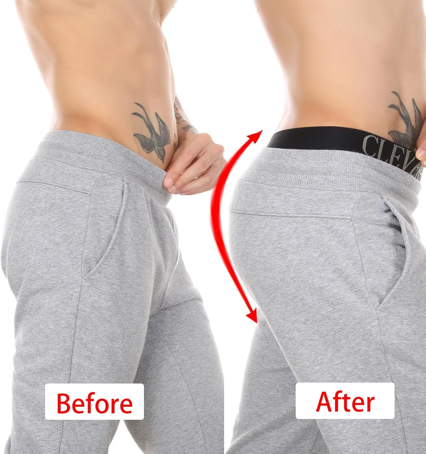 Evankin Mens Butt Padded Boxer Briefs Breathable Mesh Underwear Butt Enhancer Underpants with Hip Pad