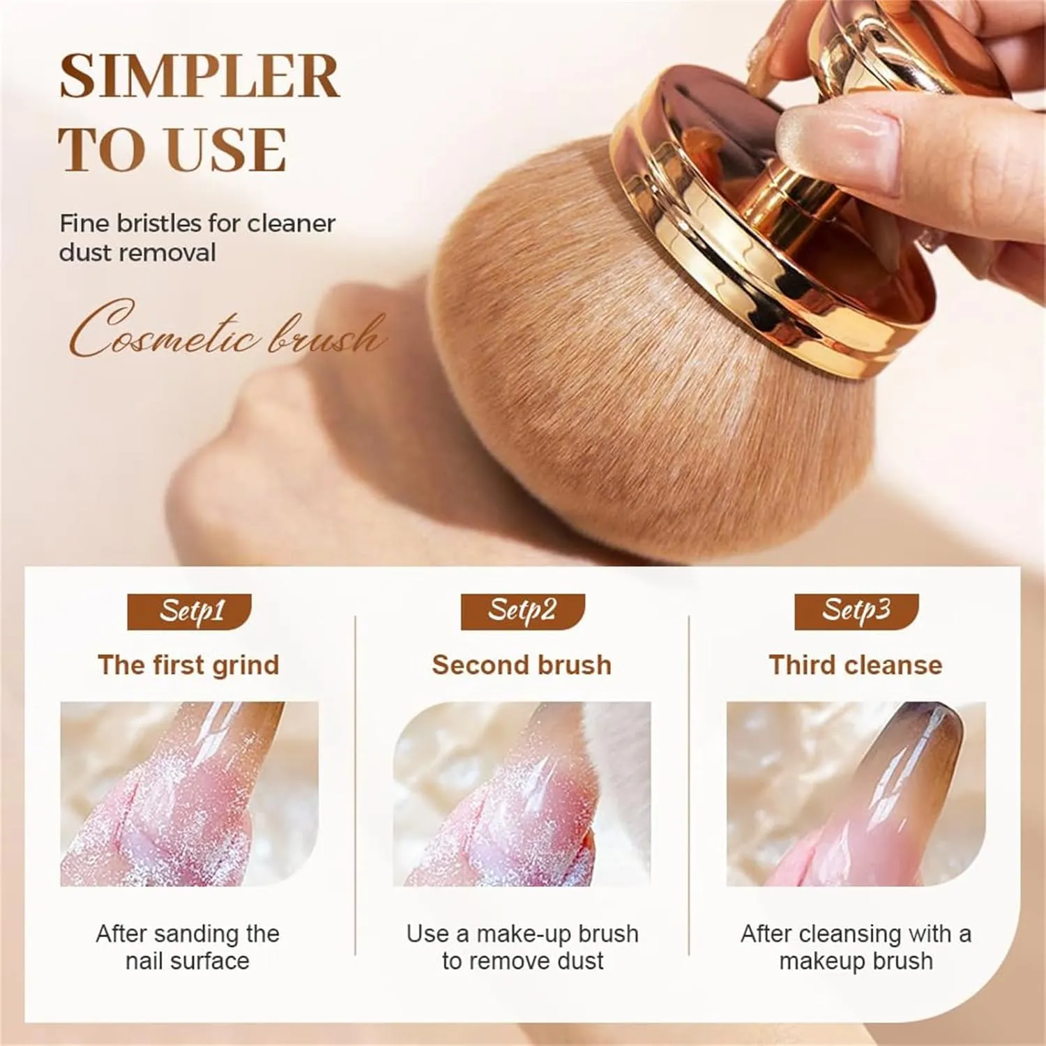 Extra Large Body Makeup Brush, 74mm Self Tanner Back Applicator, Soft Wide-Headed Kabuki Brush, For Face, Legs, Blush Blending, Summer travel makeup for woman who love beauty (rose gold 1)
