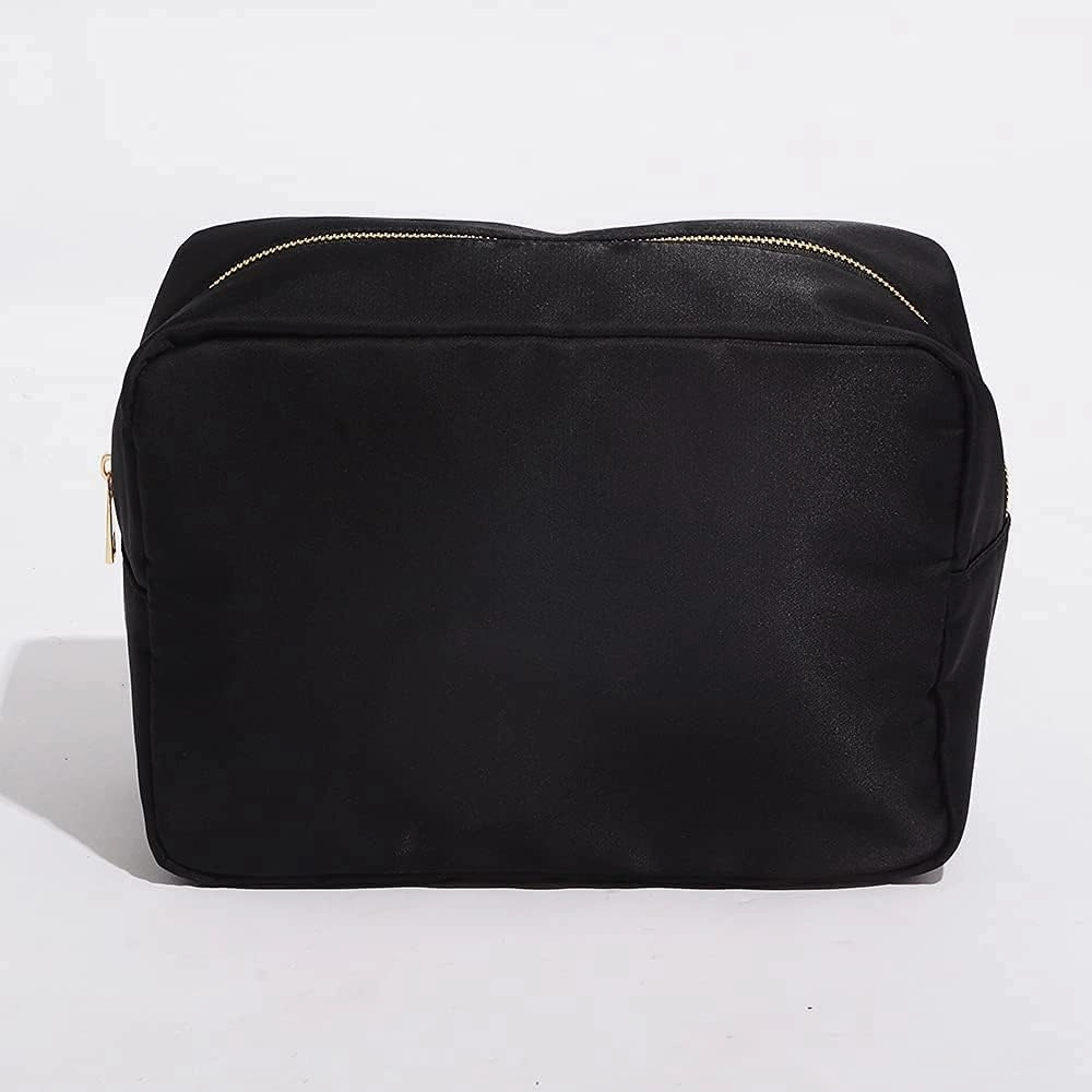 Extral Large Cosmetic Bag Makeup Pouch Bag Case, Nylon Travel Set Women Men(Black,XL)