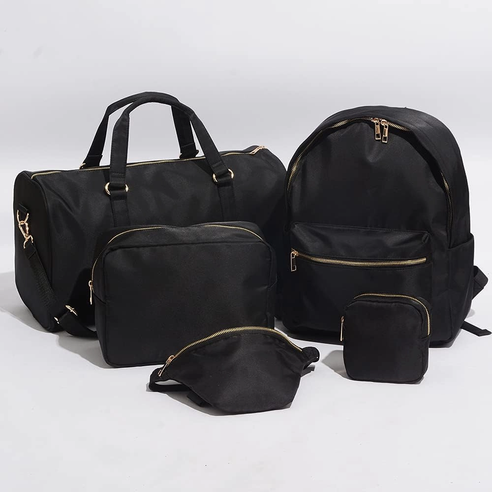 Extral Large Cosmetic Bag Makeup Pouch Bag Case, Nylon Travel Set Women Men(Black,XL)