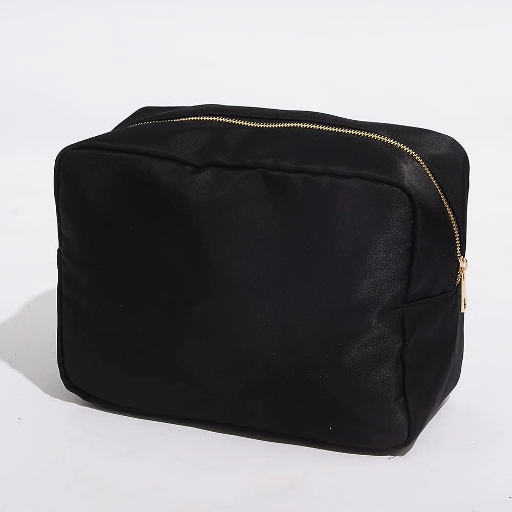 Extral Large Cosmetic Bag Makeup Pouch Bag Case, Nylon Travel Set Women Men(Black,XL)