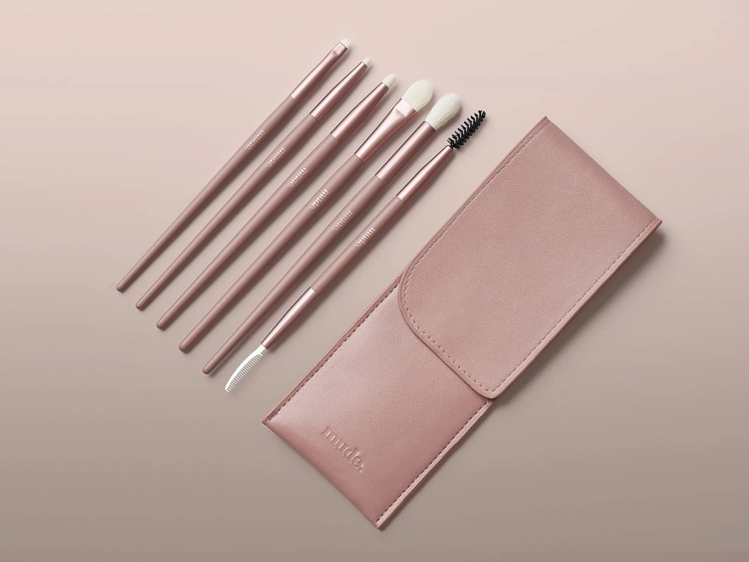 Eye Trial Kit 6 Special Eye Makeup Brush Set Synthetic Vegan Cruelty-Free Makeup Smudging Angled Liner Lash-Comb Blending Shading Applying Eyeshadow Concealer Crease Brush in Portable Pouch