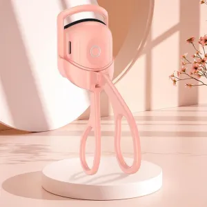 Eyelash Curler Portable Electric Heated Comb Eye Lash Long Lasting Eyelashes Curls Thermal Eyelash Curler Makeup Tools Heated Eyelash Curlers, Pink