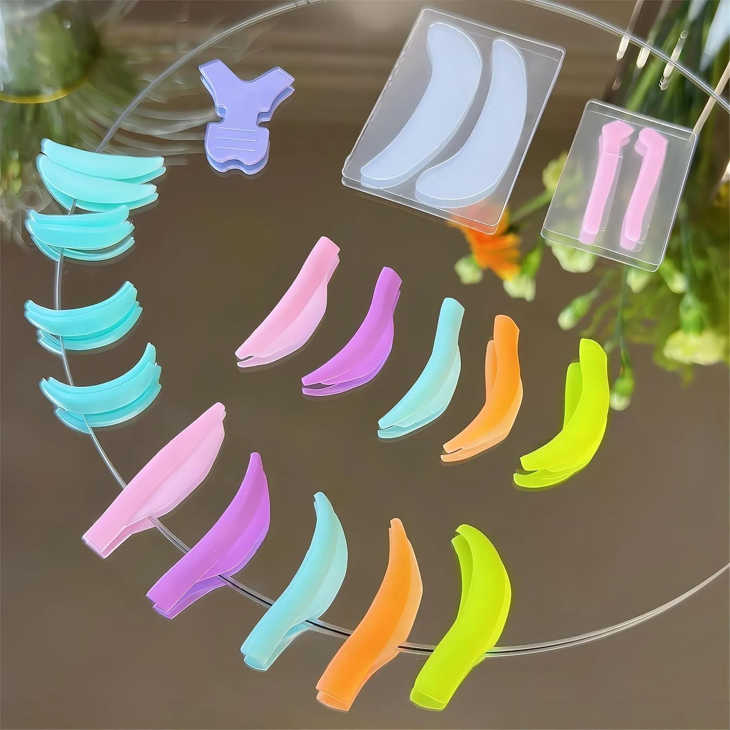 Eyelash Lift Shields Lash Lifting Pad No Glue Mix Glueless Lami Lamination Roller Upper & Lower Perm Pads for All Eyes Curling Like L Curl Extensions with Y Brush Ribbon Cover Silicone Eye Patch Tool