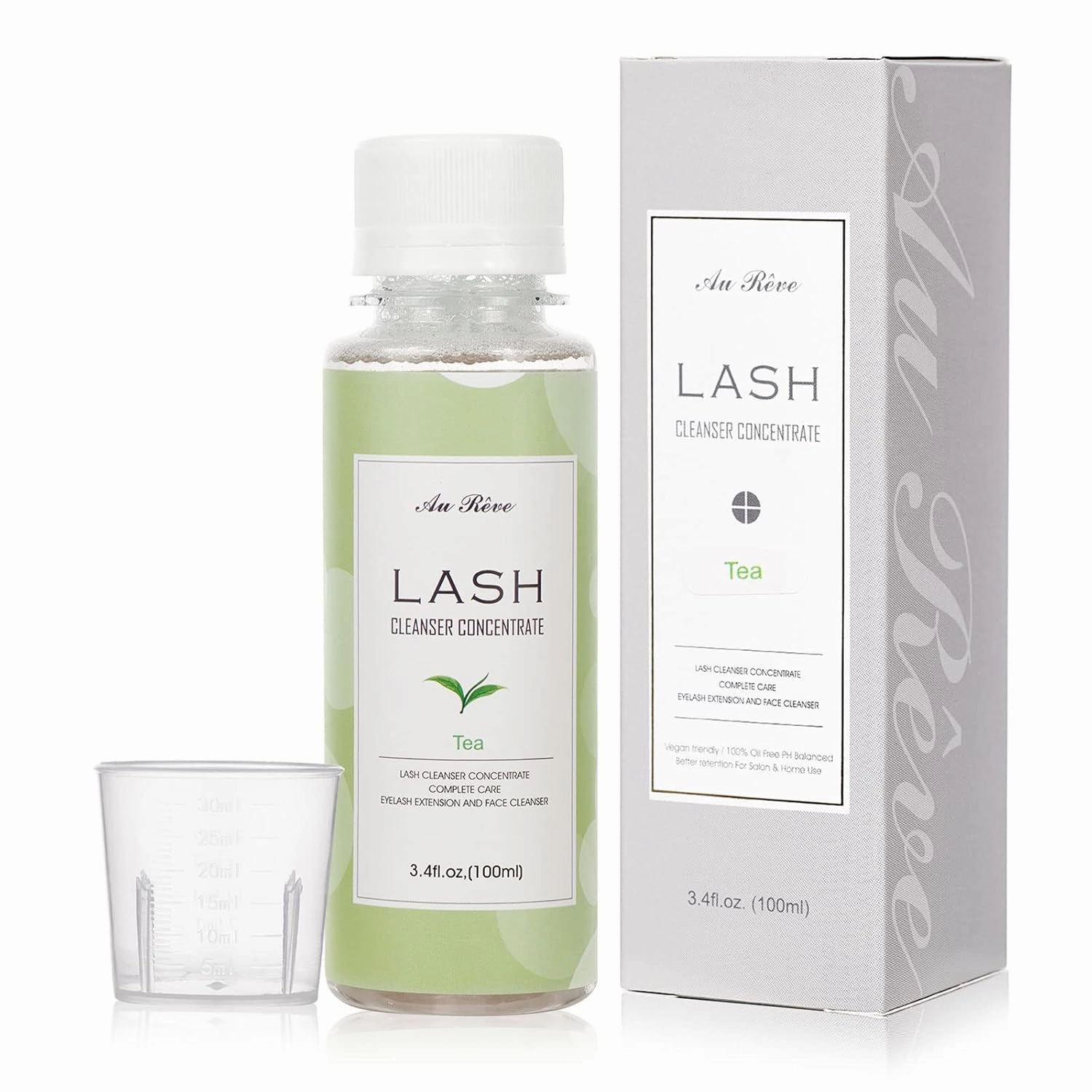 Eyelash Cleanser Concentrate 100ml Eyelash Extension Cleanser Inside the Eyelash Extension Kit Oil-Free Eyelash Extension Shampoo Perfect for Salon-Can Make Ten 60ml bottles of Lash Shampoo，tea