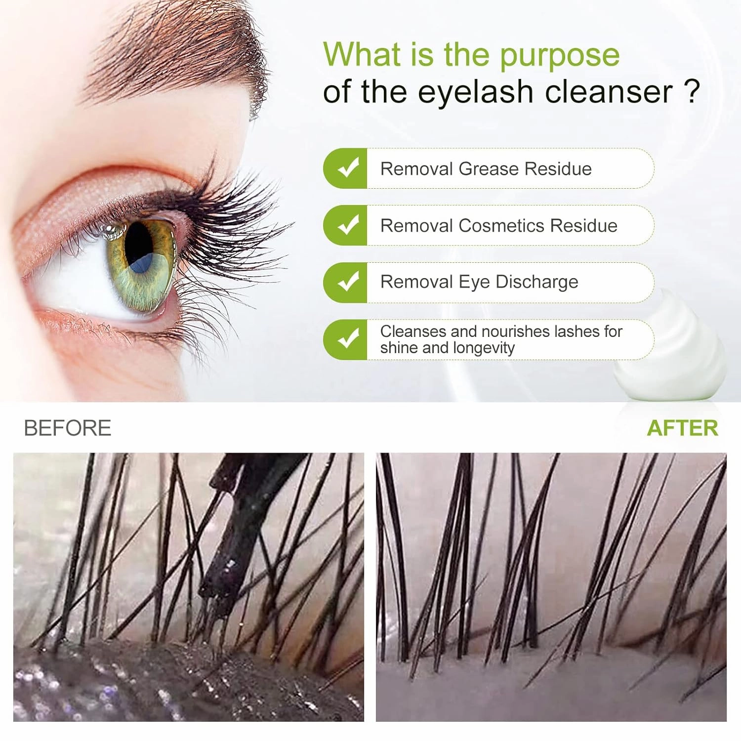 Eyelash Cleanser Concentrate 100ml Eyelash Extension Cleanser Inside the Eyelash Extension Kit Oil-Free Eyelash Extension Shampoo Perfect for Salon-Can Make Ten 60ml bottles of Lash Shampoo，tea