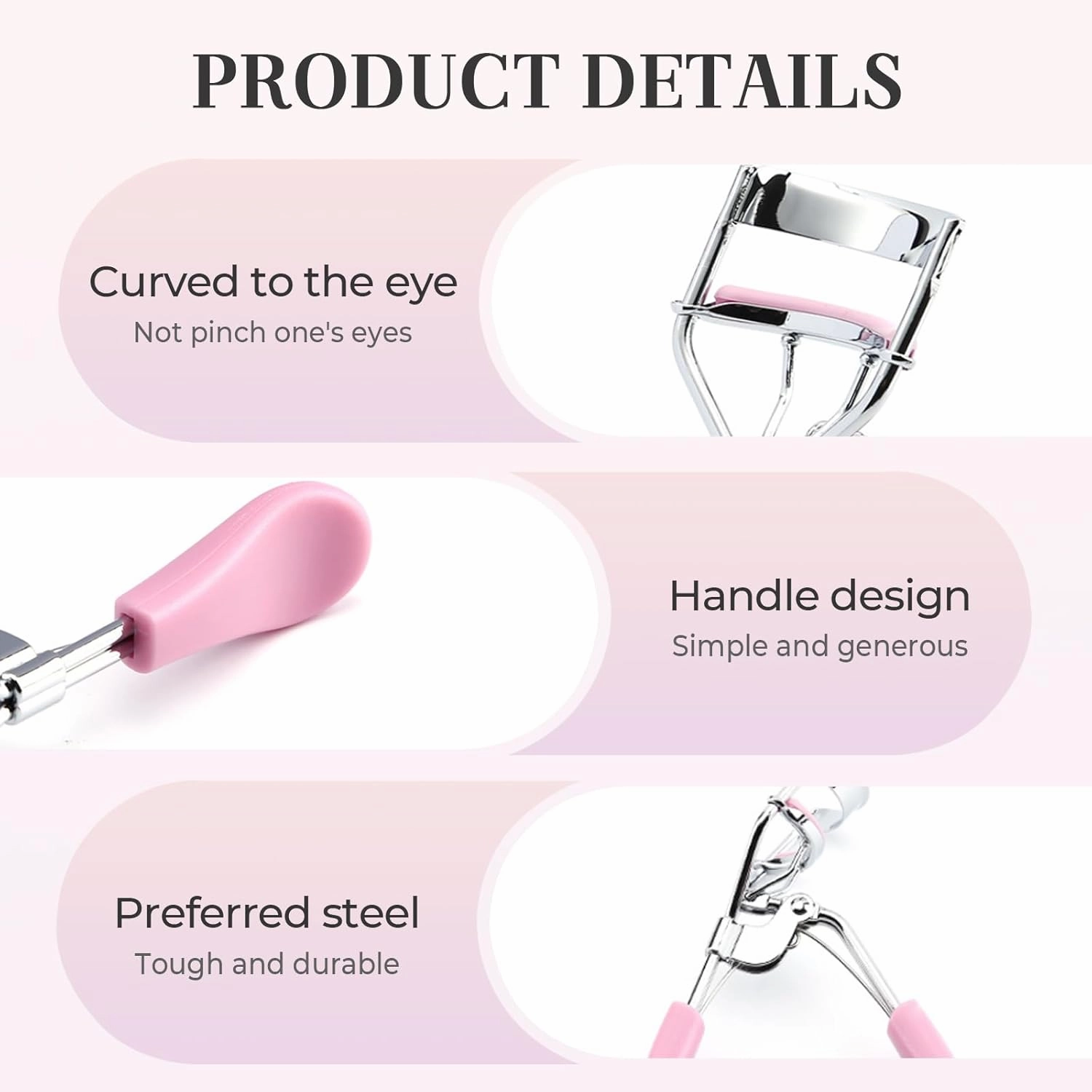 Eyelash Curler, Eye-Opening, Voluminous Lashes, Eye Lash Curler for Lush, Luxurious Lashe, Fits All Eye Shapes & Sizes (Black)