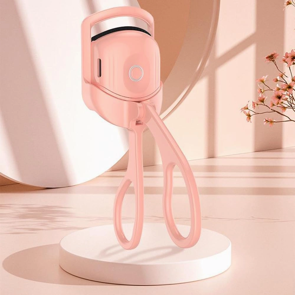 Eyelash Curler Portable Electric Heated Comb Eye Lash Long Lasting Eyelashes Curls Thermal Eyelash Curler Makeup Tools Heated Eyelash Curlers, Pink