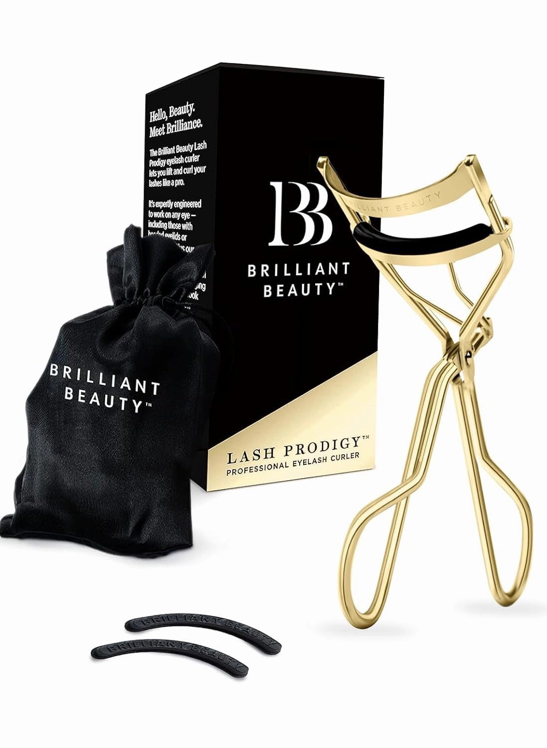Eyelash Curler with Satin Bag & Refill Pads - Award Winning - No Pinching, Just Dramatically Curled Eyelashes for a Lash Lift in Seconds (Rose Gold)