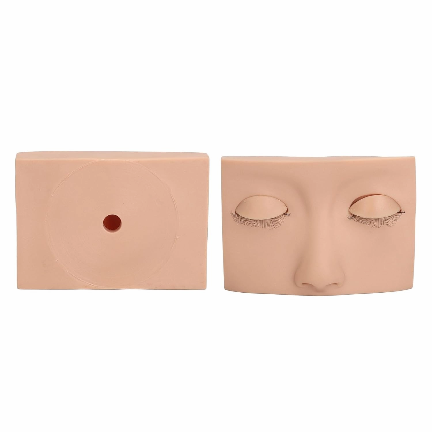 Eyelash Mannequin Head Lash Mannequin Head, Makeup Head For Lash Extension and Permanent Makeup Practice, with 3 Pairs Removable Single Layer Eyelids (Skin Color)