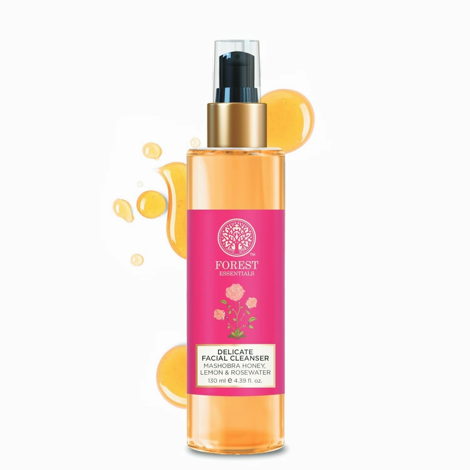 F.orest Essentials Delicate Facial Cleanser Mashobra Honey, Lemon & Rose Water 130 Ml (Face Wash)