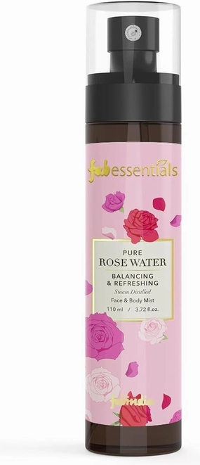 Fabess,entials Pure Rose Water | 100% Steam-Distilled Bulgarian Rose Mist | Alcohol-Free Face Toner & Hydrating Skin Refresher | Balances pH, Tightens Pores & Brightens Skin | Women & Men | 110ml