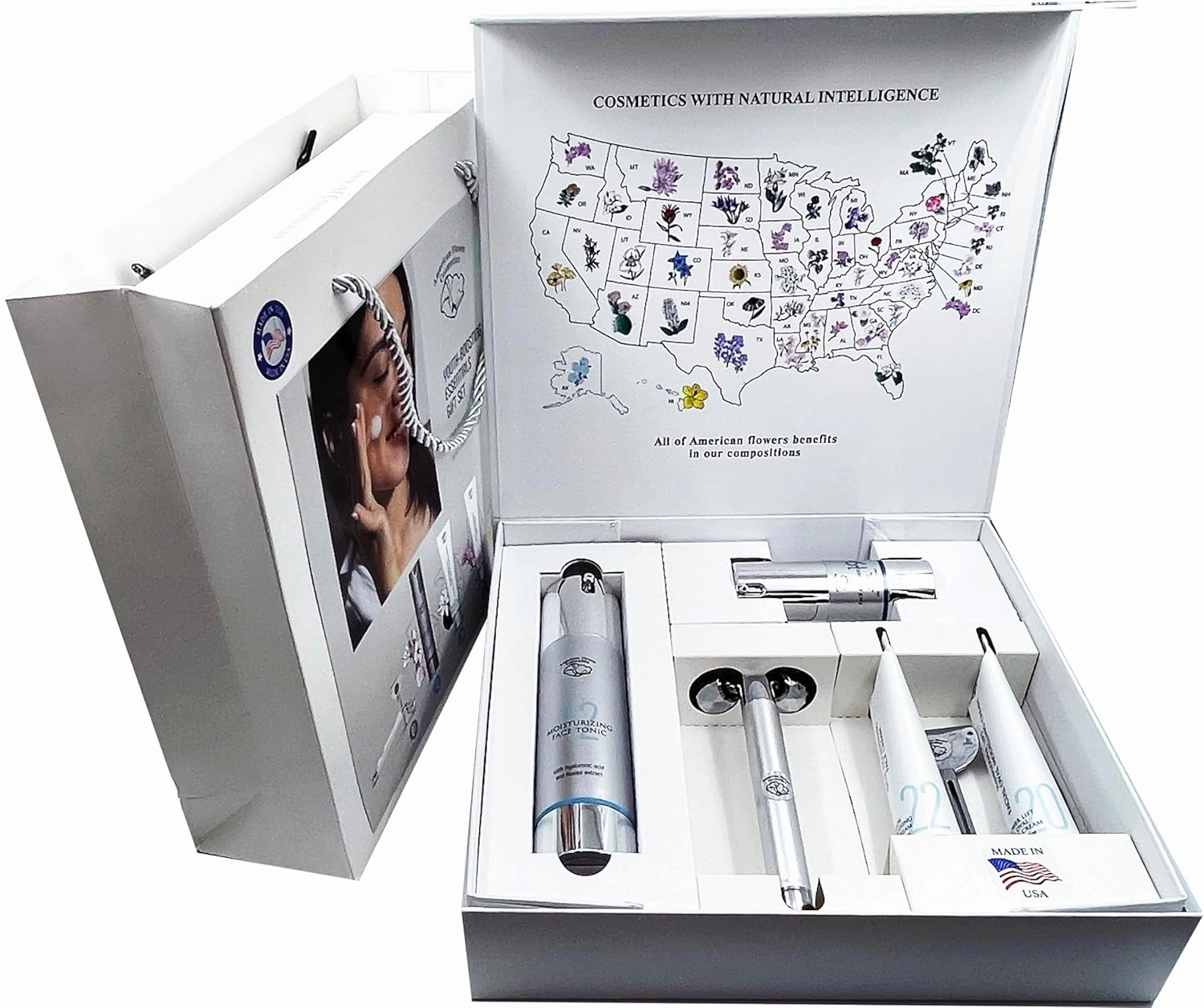 Face Natural Ingredients Cream Gift Set Face Massager,Serum Wow Effect,Tightening, Firming, Anti Wrinkle, for Men & Women, Non-Greasy Formula Paraben-Free
