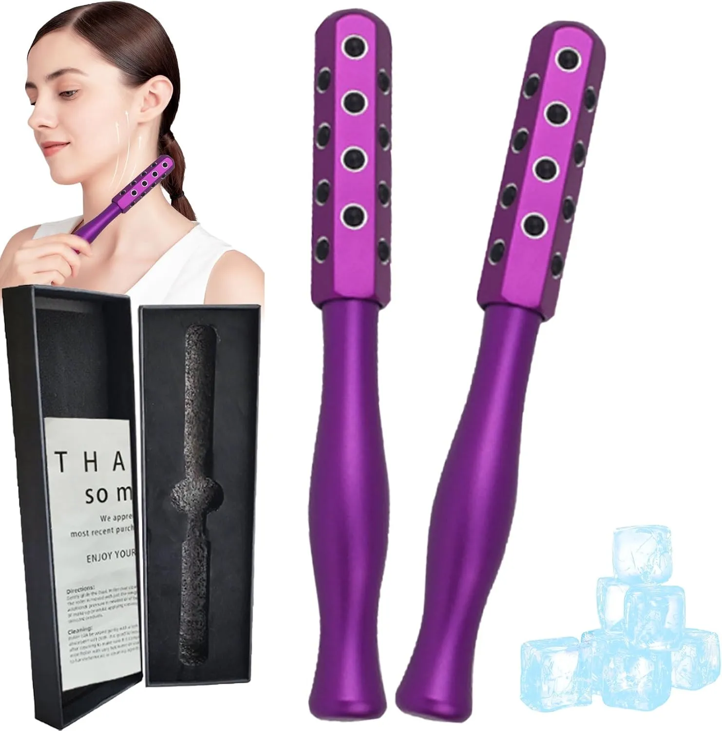 Facelift Pro Beauty Roller, Elarique Glow Sculpt - Beauty Roller, Facial Massage Tool for Lifting and Skin Care (Purple)