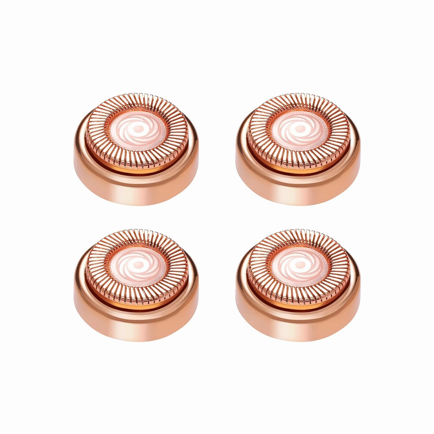 Facial Hair Remover Replacement Heads, Compatible with Gen 1 Finishing Touch Flawless Facial Hair Removal Tool Women, for Flawless Finishing Rose Gold-Plated Blade Head,(Rose Gold-4Pcs)