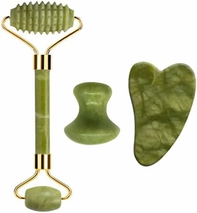 Facial Jade Roller Set for Face Guasha Stone Gouache Scraper Beauty Thin Face Lift Anti Wrinkle Care Tools,Type 02