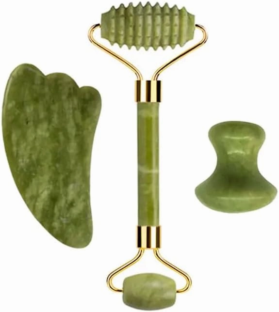 Facial Jade Roller Set for Face Guasha Stone Gouache Scraper Beauty Thin Face Lift Anti Wrinkle Care Tools,Type 03