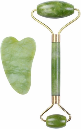 Facial Massage Roller Gua Sha Board Double Heads Jade Stone Jade Roller Gouache,type 012