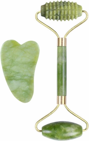 Facial Massage Roller Gua Sha Board Double Heads Jade Stone Jade Roller Gouache,type 013