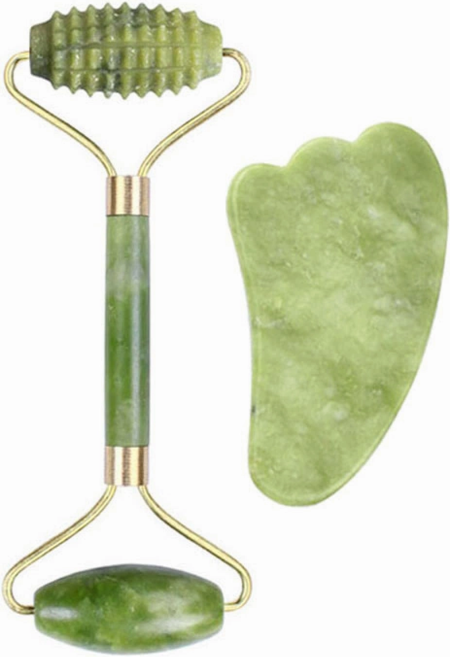 Facial Massage Roller Gua Sha Board Double Heads Jade Stone Jade Roller Gouache,type 014