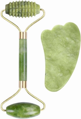 Facial Massage Roller Gua Sha Board Double Heads Jade Stone Jade Roller Gouache,type 014