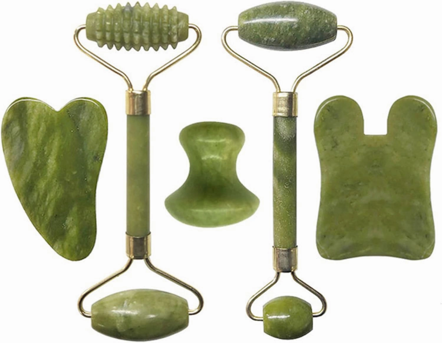 Facial Massage Roller Gua Sha Board Double Heads Jade Stone Jade Roller Gouache,type 01