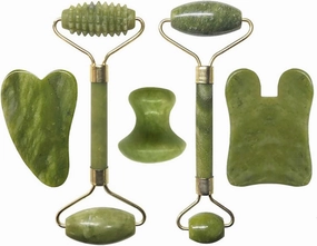 Facial Massage Roller Gua Sha Board Double Heads Jade Stone Jade Roller Gouache,type 01