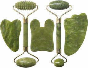 Facial Massage Roller Gua Sha Board Double Heads Jade Stone Jade Roller Gouache,type 03