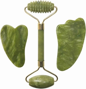Facial Massage Roller Gua Sha Board Double Heads Jade Stone Jade Roller Gouache,type 05