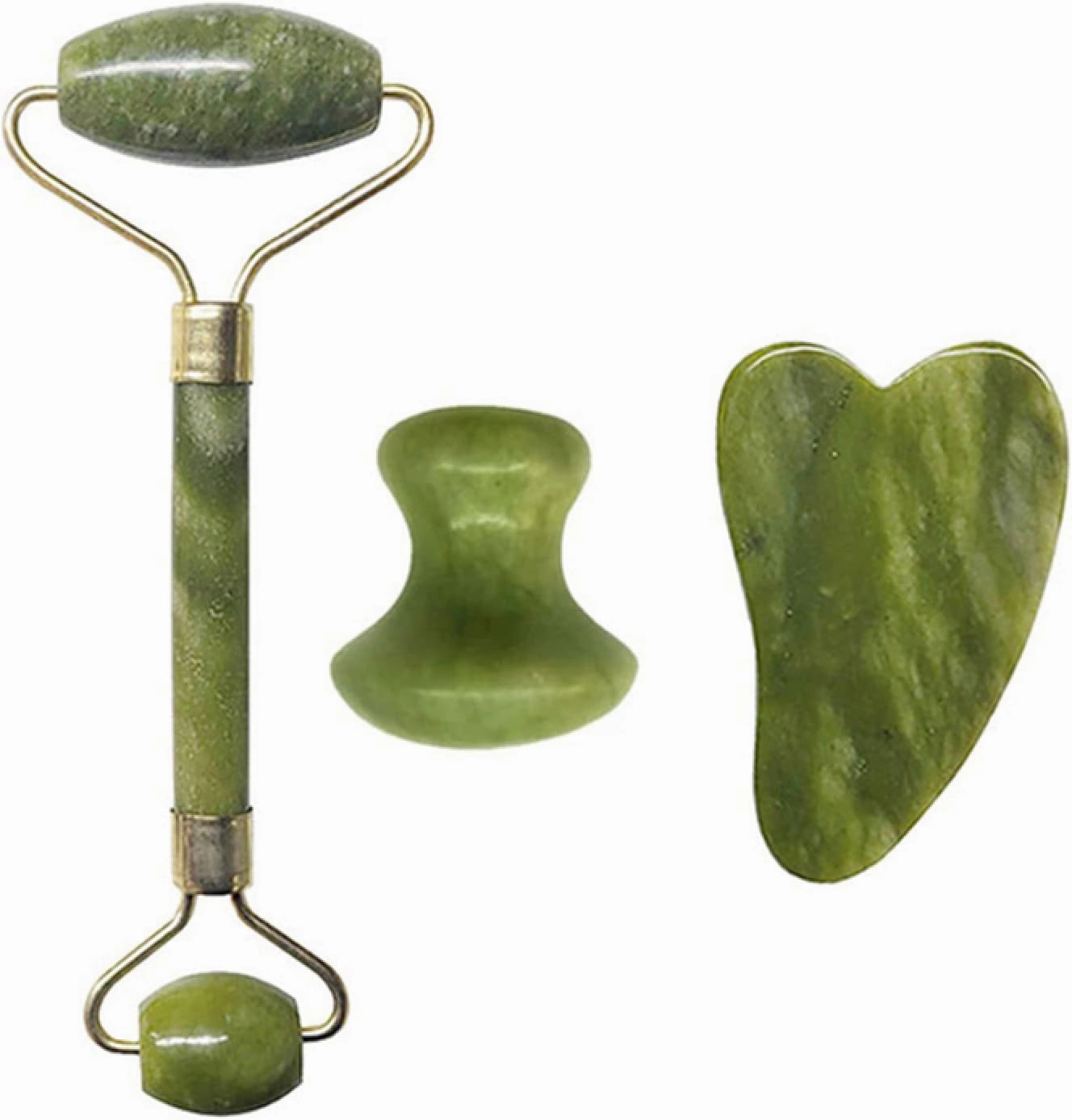Facial Massage Roller Gua Sha Board Double Heads Jade Stone Jade Roller Gouache,type 08