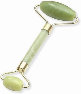 Facial Roller Massager, Pack of 1, Portable Double Headed Stone Face, Eye and Neck Rejuvenation Beauty Tools Green Jade