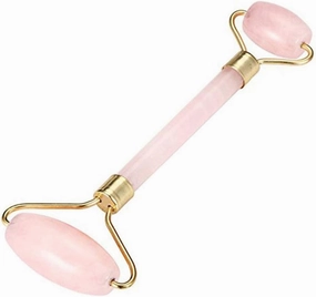 Facial Roller Massager, Pack of 1, Portable Double Headed Stone Face, Eye and Neck Rejuvenation Beauty Tools Rose Quartz