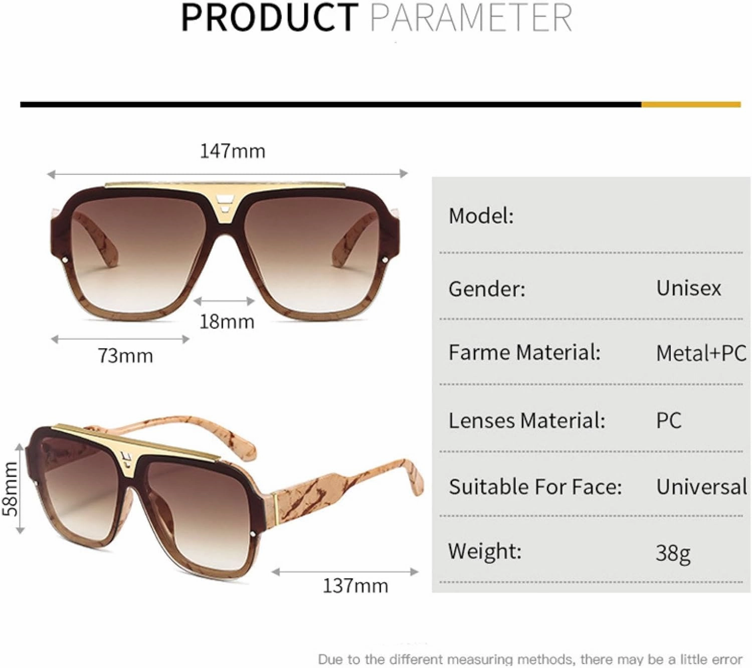 Fashion Vintage Big Frame Sunglasses Women Men Luxury Popular Travel Sun Glasses Shades Uv400