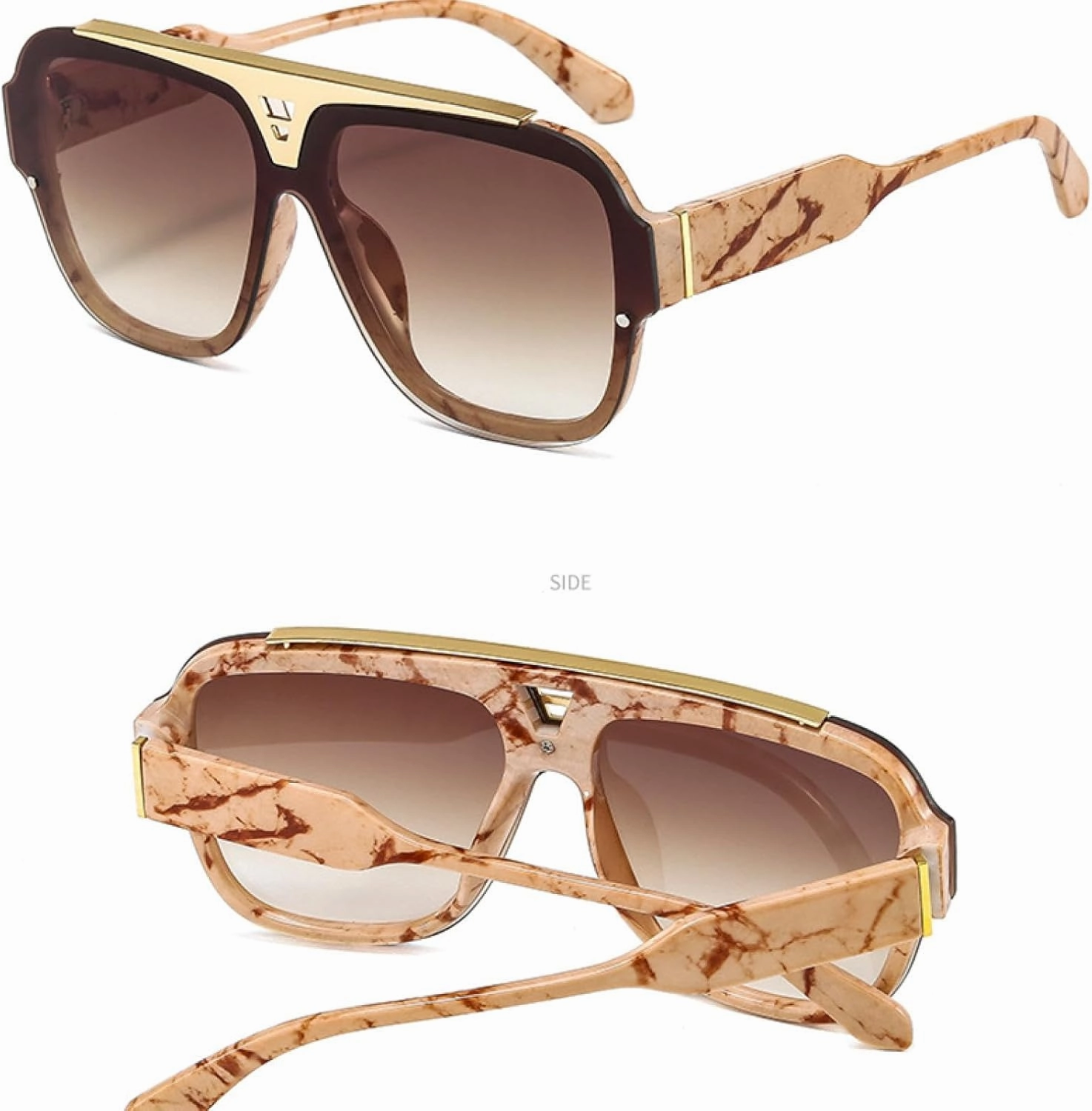 Fashion Vintage Big Frame Sunglasses Women Men Luxury Popular Travel Sun Glasses Shades Uv400