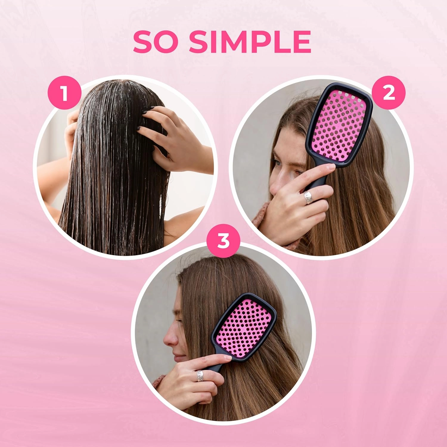 FHI Heat UNbrush Detangling Brush for Pain-Free Brushing on All Wet or Dry Hair Types — Durable DuoFlex Anti-Static Bristles, Lightweight Handle, Vented Hair Brush