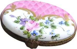 FINE FRENCH PORCELAIN Pink Oval Pill