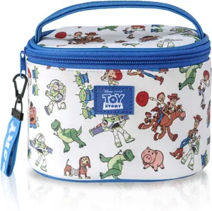 Finex Cartoon Story PVC Waterproof Makeup Organizer Bag Zipper Closure with Top Handle and Removable Matching Hand Strap Oval Base Case
