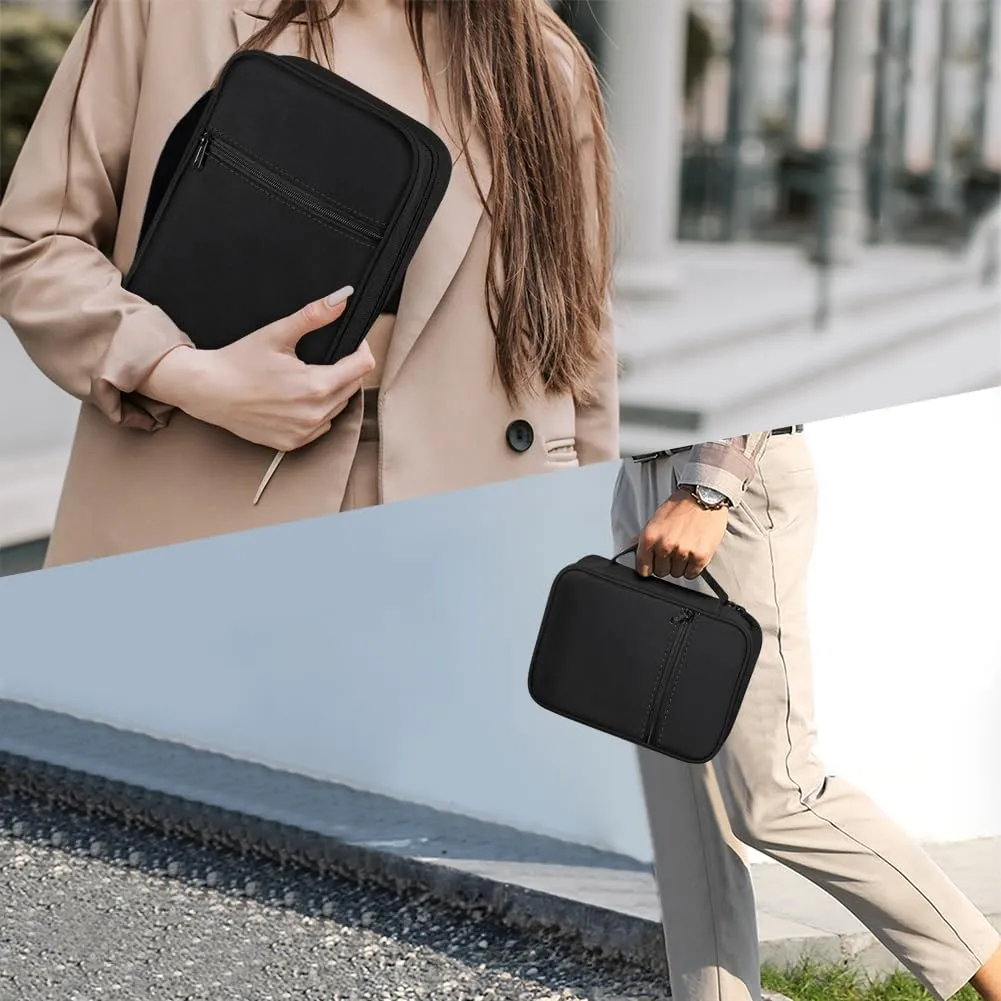 FINPAC Bible Cover Small Size Church Study Book Carrying Bag, Bible Protective Case with Handle and Zippered Pocket for Men Women Mother Lady, Black