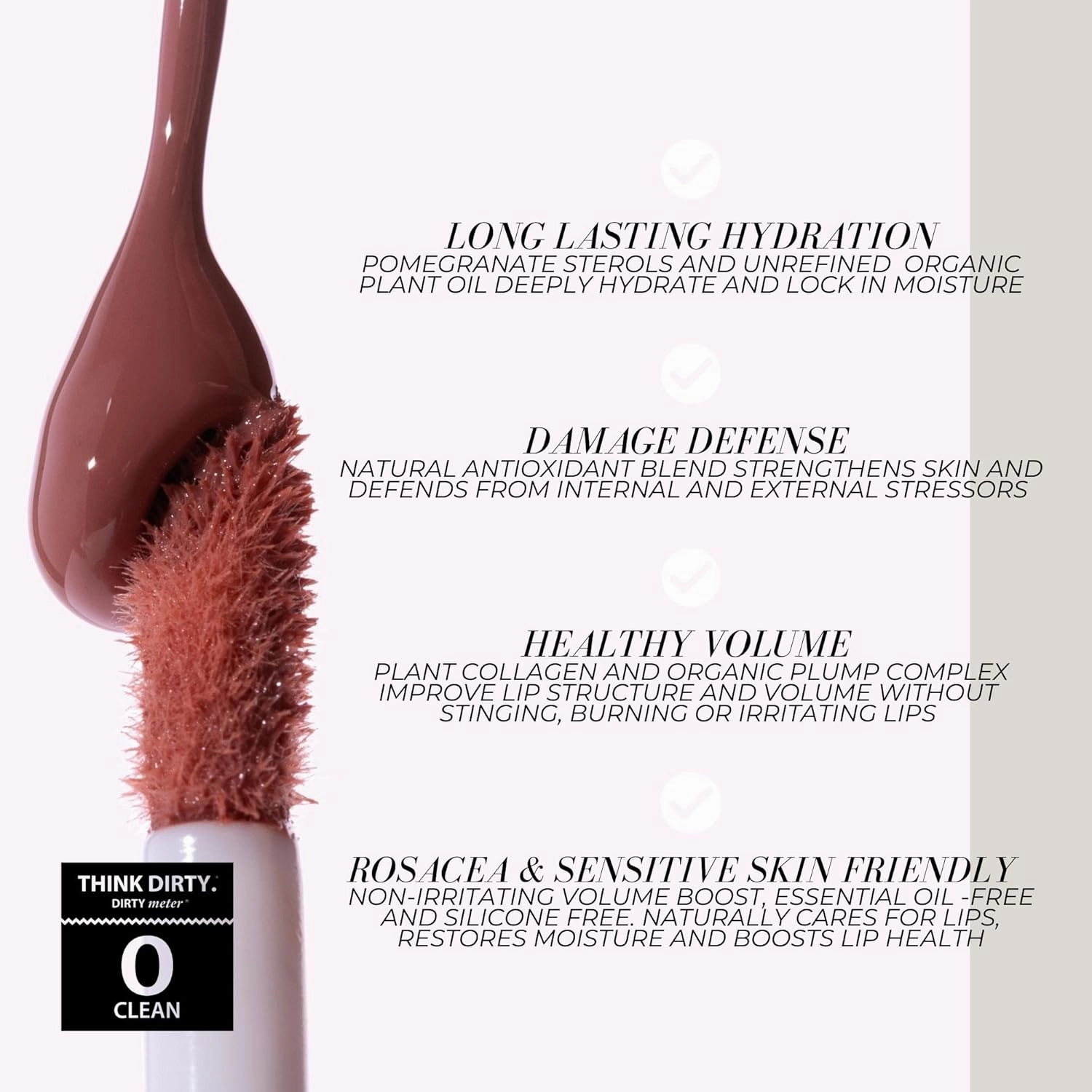 FITGLOW Beauty - Lip Color Serum | Vegan, Woman-Owned Clean Beauty (Buff - Earthy Nude)