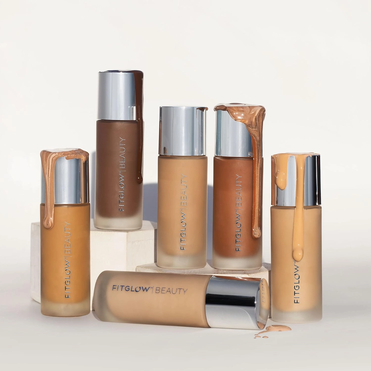 Fitglow Beauty - Natural Foundation  Photo-Filtering Foundation | Vegan, Woman-Owned Clean Beauty (F7.5 - Rich Deep, Red Undertones)