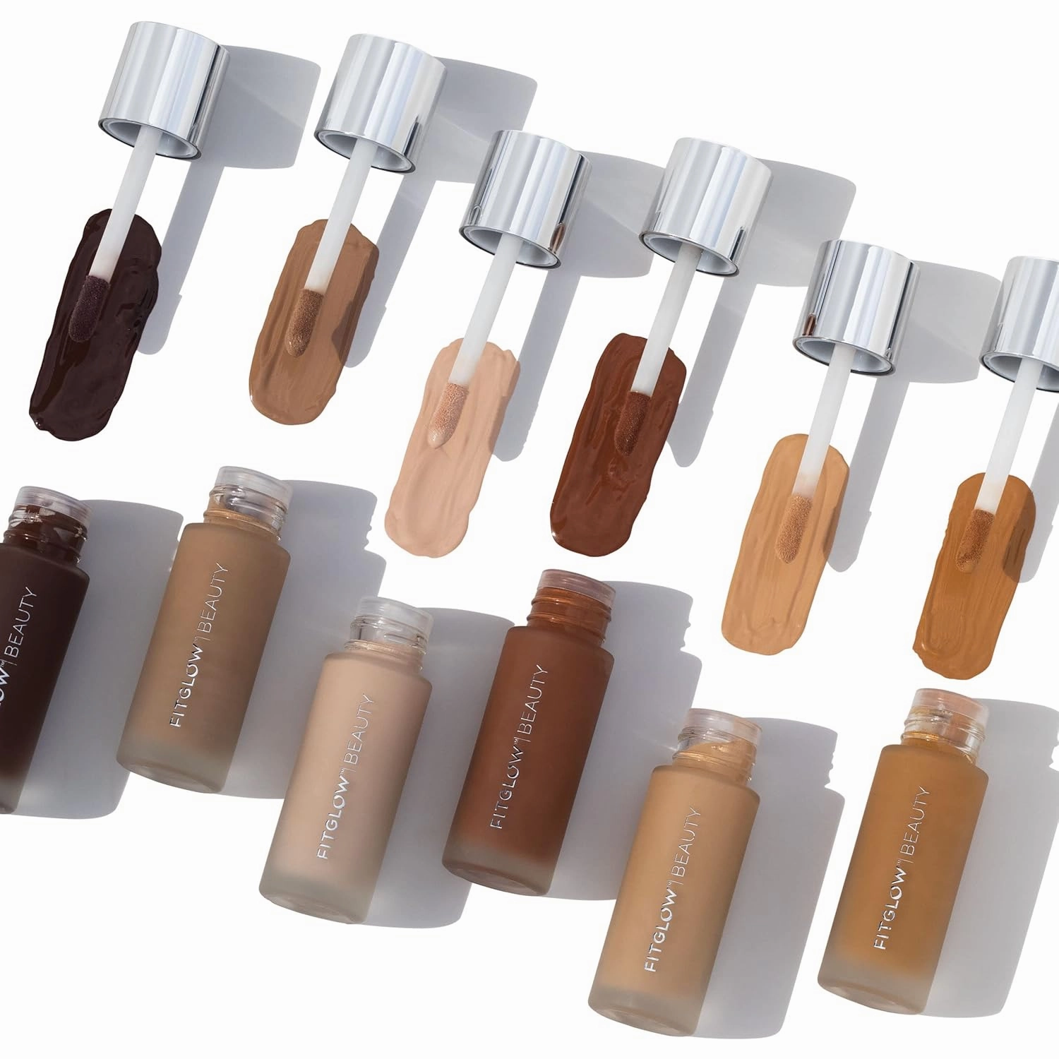 Fitglow Beauty - Natural Foundation  Photo-Filtering Foundation | Vegan, Woman-Owned Clean Beauty (F7.5 - Rich Deep, Red Undertones)