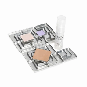 FIXY Ultimate Makeup Refill Kit: Includes 30 Square Empty Magnetic Pans & a Powder Binder Spray | Repurpose your Eyeshadow, Blush, Bronzer, Highlighter & More | Vegan & Cruelty-Free