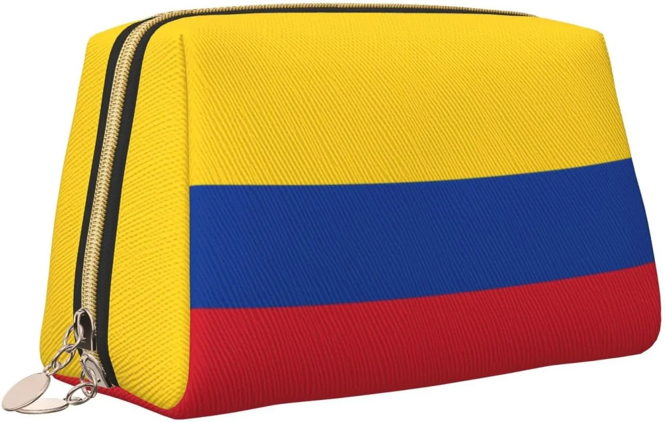 Flag Of Colombiamakeup Bag Organizer,Toiletry Cosmetic Bag,Zipper Pouch Brushes Storage Case(Large)