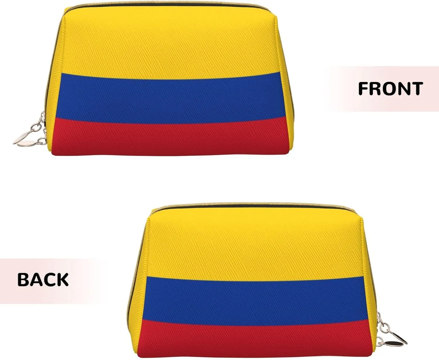 Flag Of Colombiamakeup Bag Organizer,Toiletry Cosmetic Bag,Zipper Pouch Brushes Storage Case(Large)